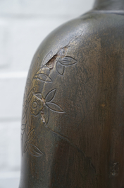 A pair of large Chinese bronze nodding-head figures for the Vietnamese market, 19th C.